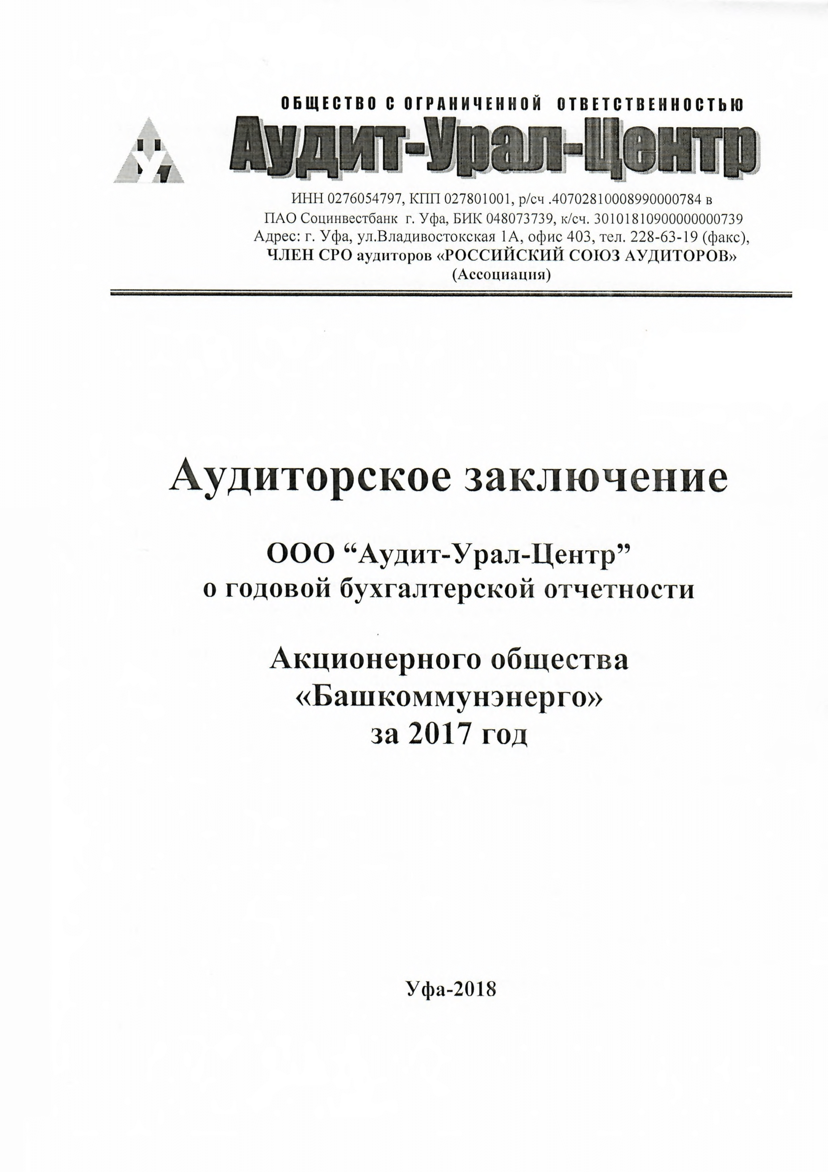 Аудиторское заключение за 2017г-1