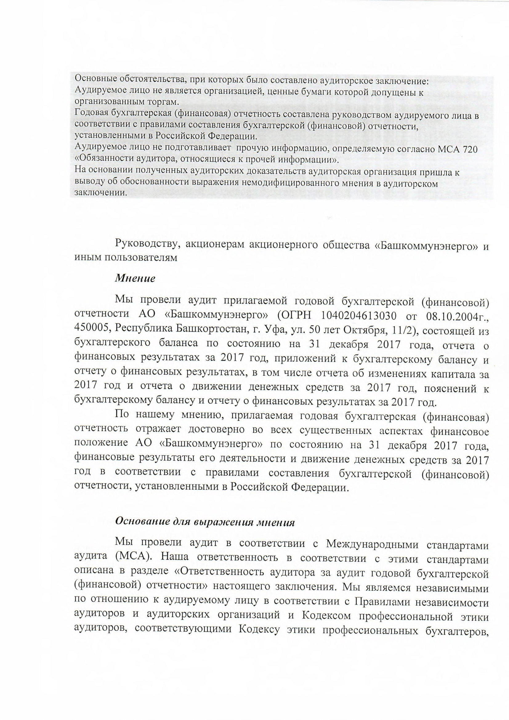 Аудиторское заключение за 2017г-2